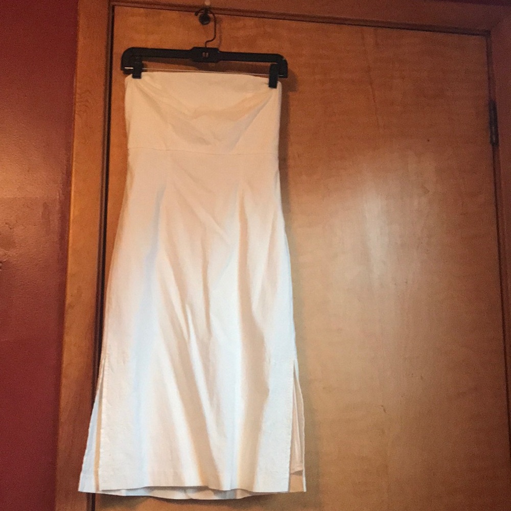 Strapless white dress